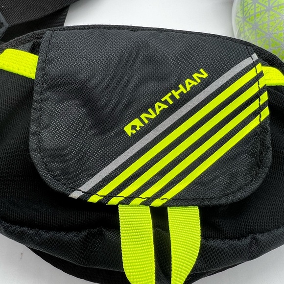 Nathan Black and Neon Yellow Hydration Belt with two 8oz bottles - Picture 4 of 14